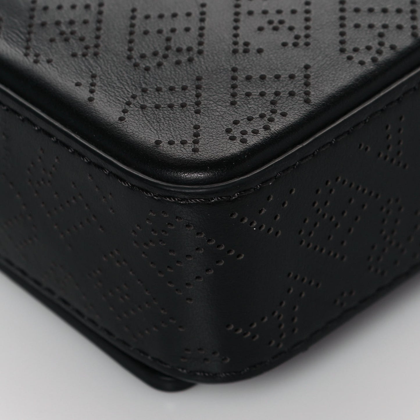 Calfskin Perforated Logo Hampshire Crossbody Black