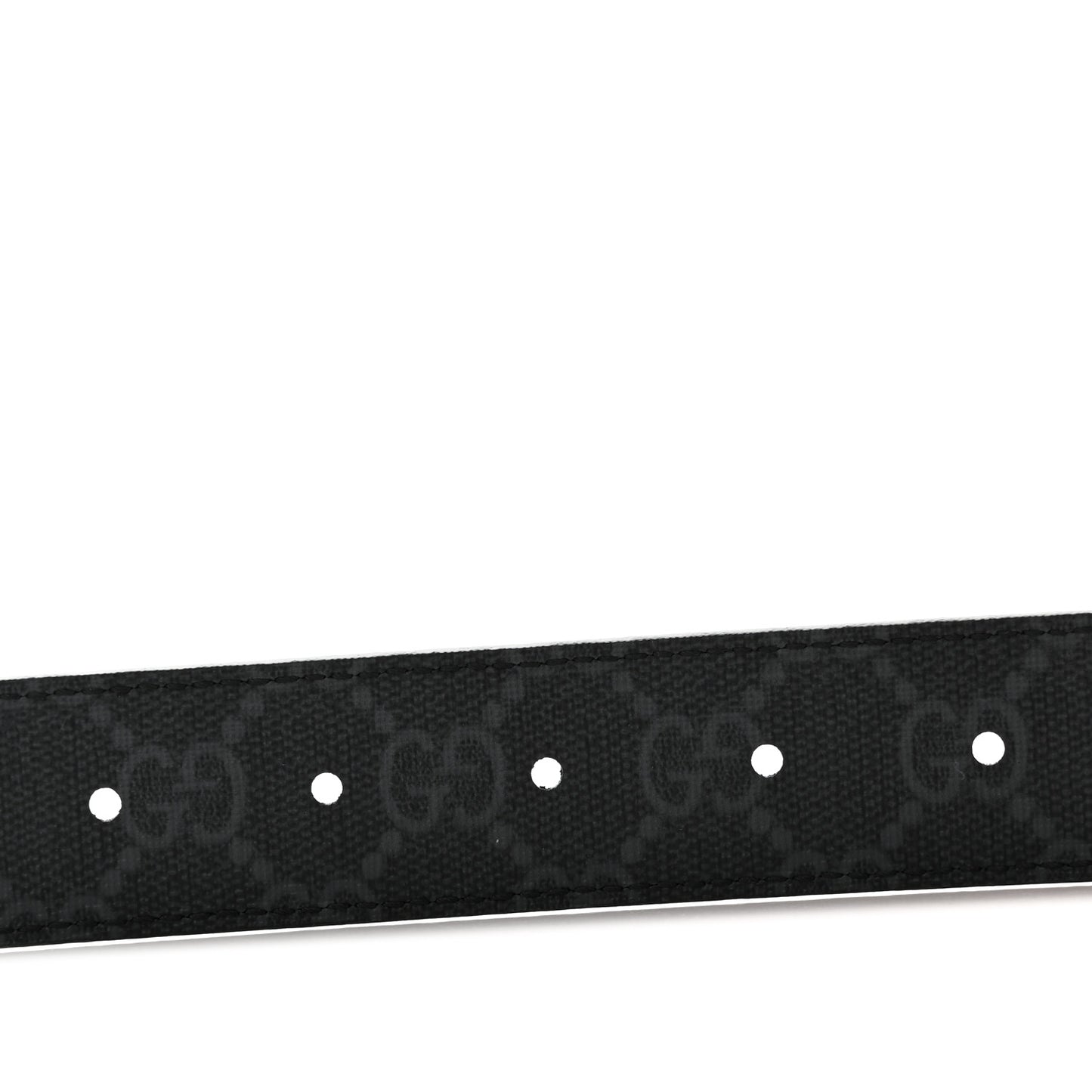 GG Supreme Monogram Plutone Calfskin Palladium Double G Reversible 30mm Belt 70 28 Black
