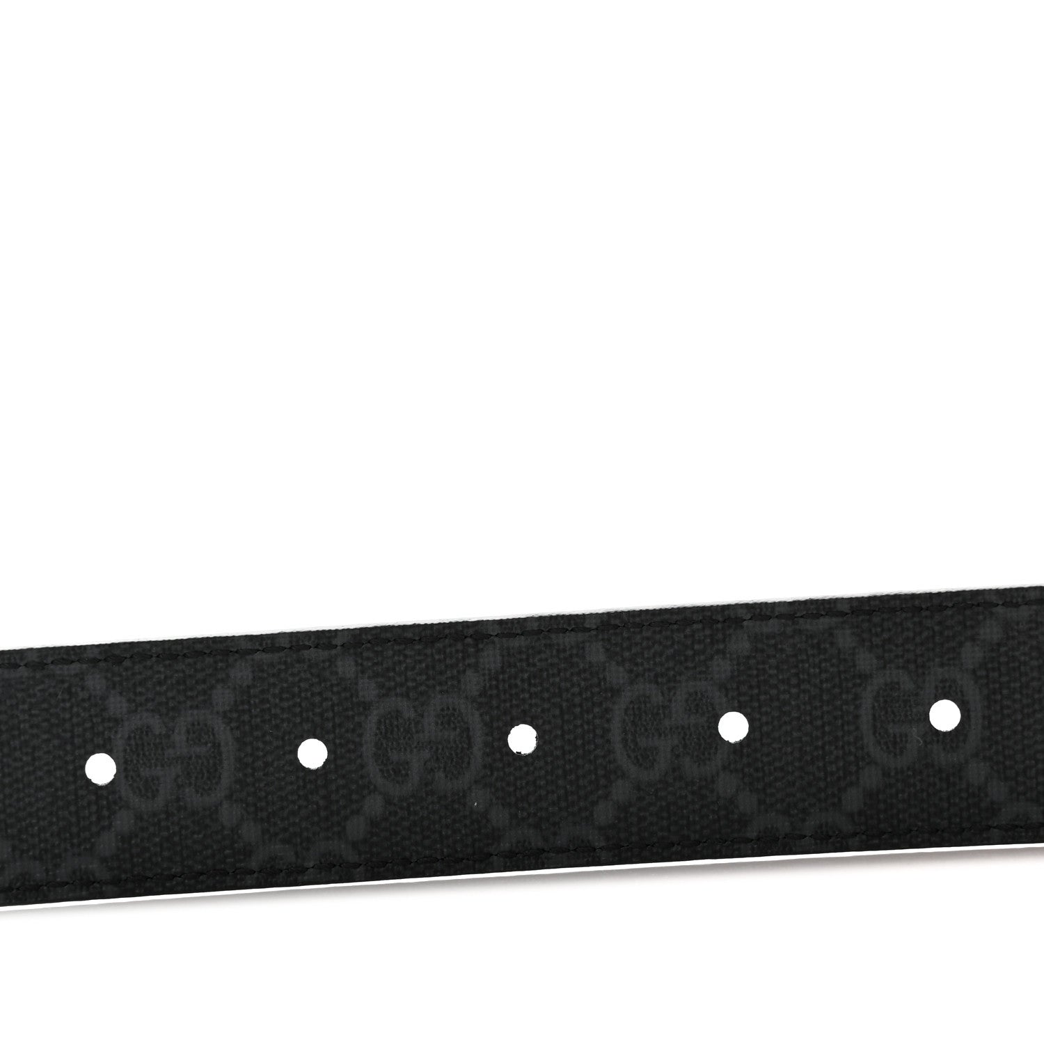 Gucci GG Supreme Monogram Plutone Calfskin Palladium Double G Reversible 30mm Belt 70 28 Black 5 of 5