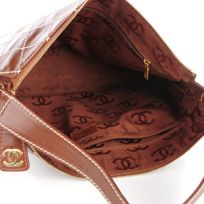 Chanel Calfskin Diamond Stitch Surpique Shoulder Bag Brown 5 of 7