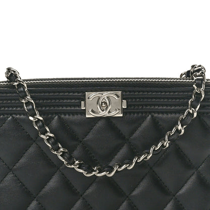 Chanel Lambskin Quilted Small Boy Clutch With Chain Black 8 of 10