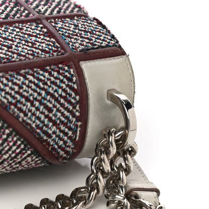 Christian Dior Tweed Calfskin Medium Diorama Flap Bag Burgundy Multicolor 27 of 32