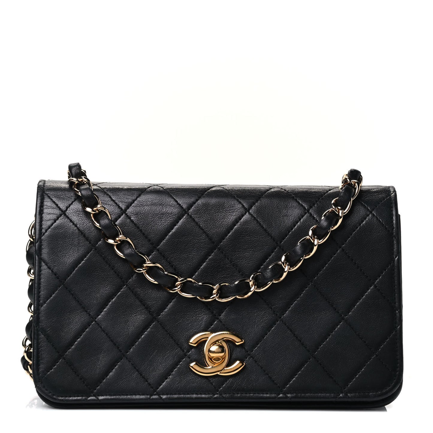 Lambskin Quilted Mini Flap Black