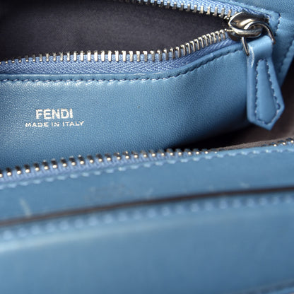 Fendi Shiny Nappa Trapuntata Small DotCom Click Top Handle Chain Satchel Blue 6 of 9