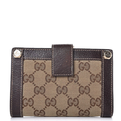 Gucci Monogram Charmy French Wallet Dark Brown 1 of 12