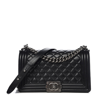 Chanel Lambskin Quilted Medium Boy Flap Black 1 of 12