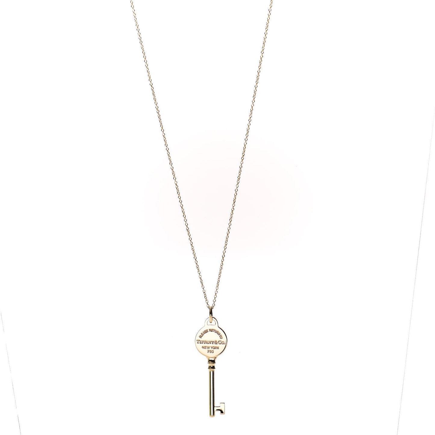 18K Yellow Gold Return To Round Key Pendant Necklace