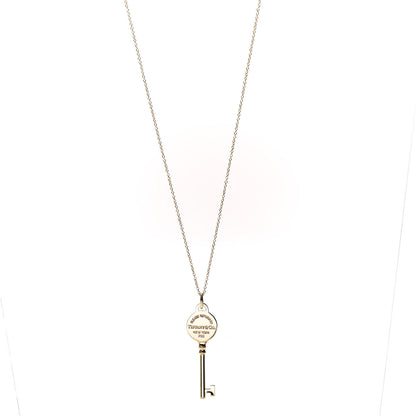 Tiffany 18K Yellow Gold Return To Round Key Pendant Necklace 1 of 6