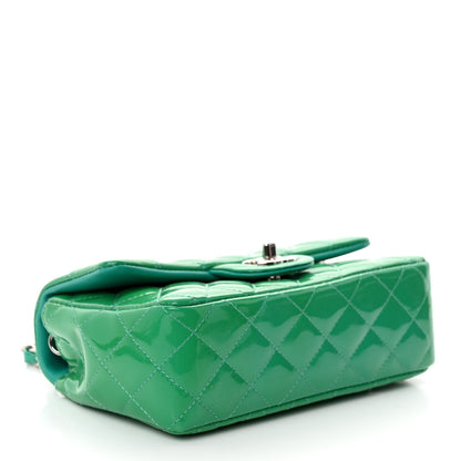 Chanel Patent Calfskin Quilted Mini Rectangular Flap Green 4 of 11