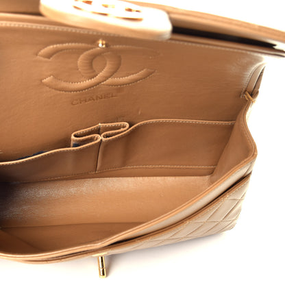 Chanel Lambskin Quilted Medium Double Flap Beige 5 of 8