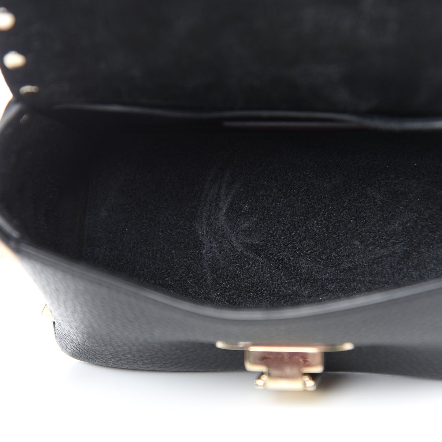 Pebbled Calfskin Mini Rockstud Crossbody Bag Black