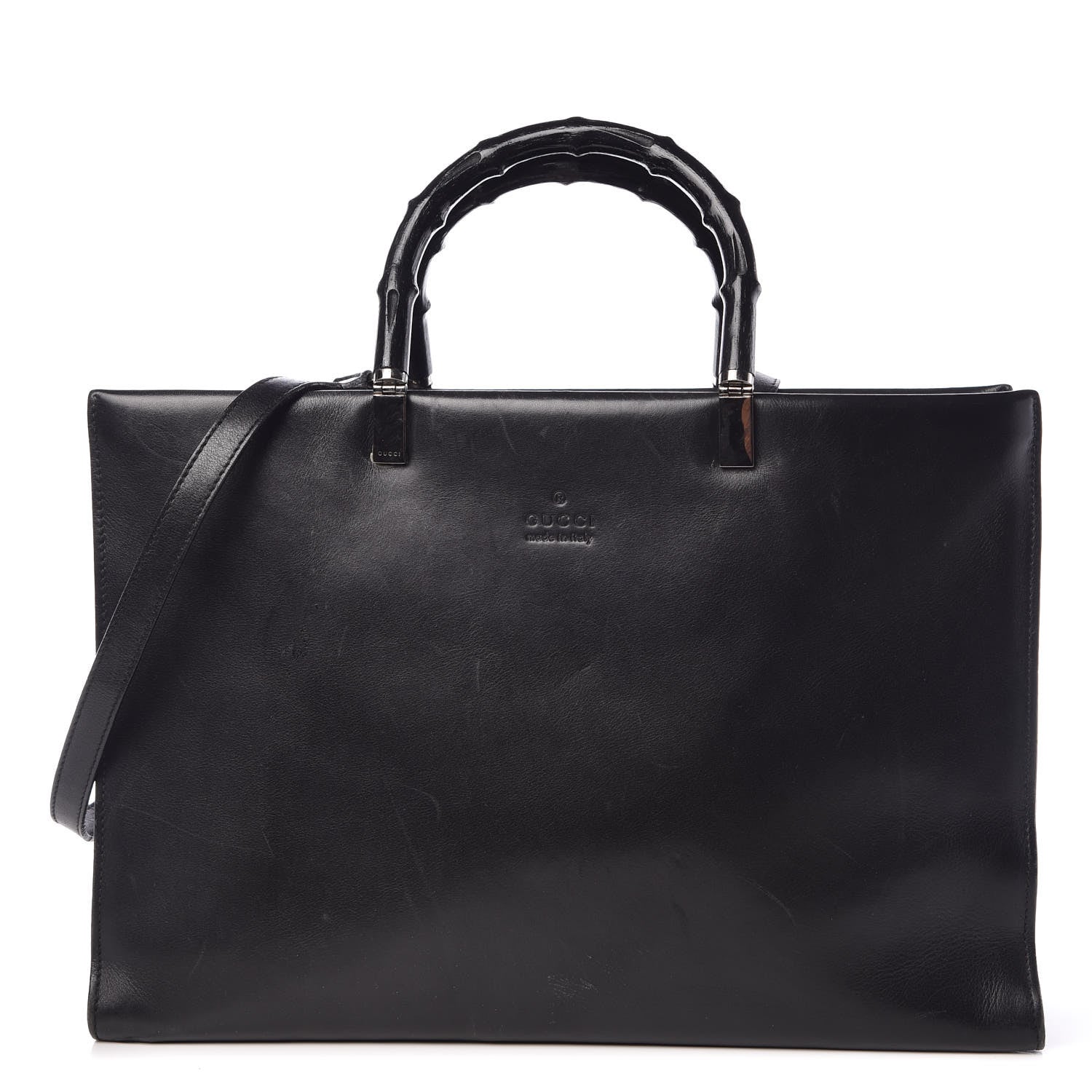 Gucci Calfskin Bamboo Top Handle Bag Black 1 of 29