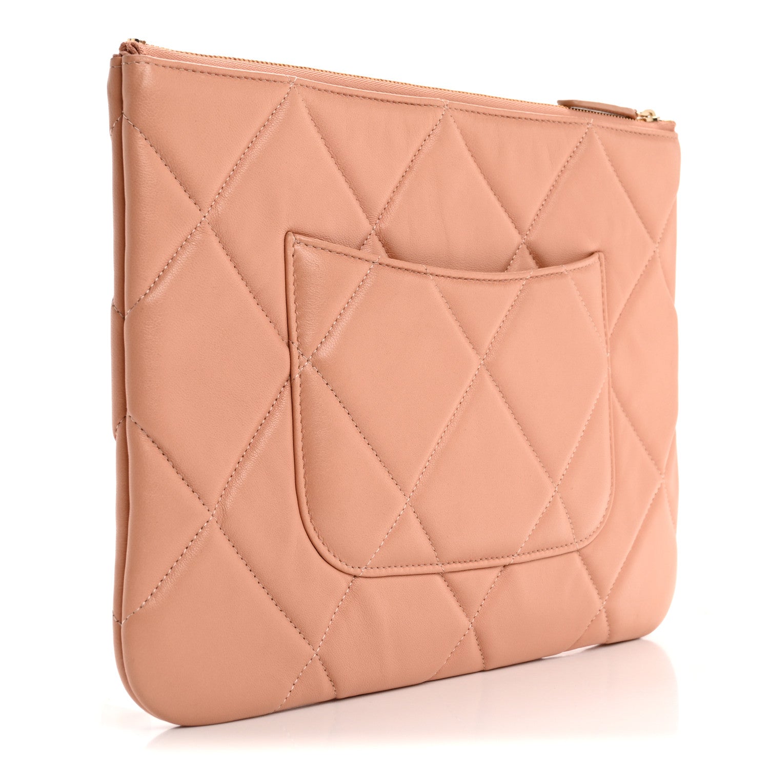Chanel Goatskin Large Chanel 19 Pouch Pink 3 of 10