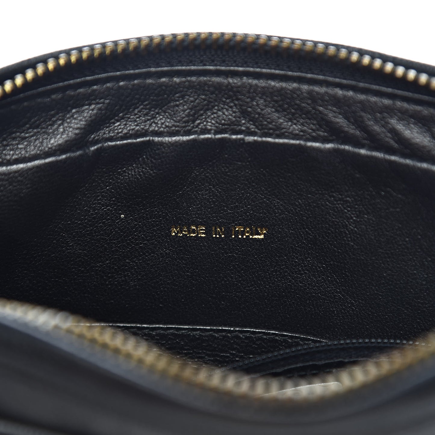 Lambskin Quilted CC Tassel Camera Case Black