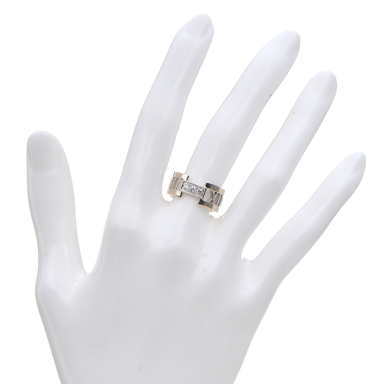 Tiffany 18K White Gold Diamond Open Atlas Ring 51 5.75 2 of 6