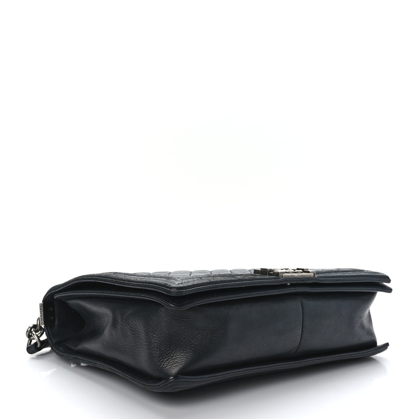 Lambskin Quilted Large Boy Flap Black