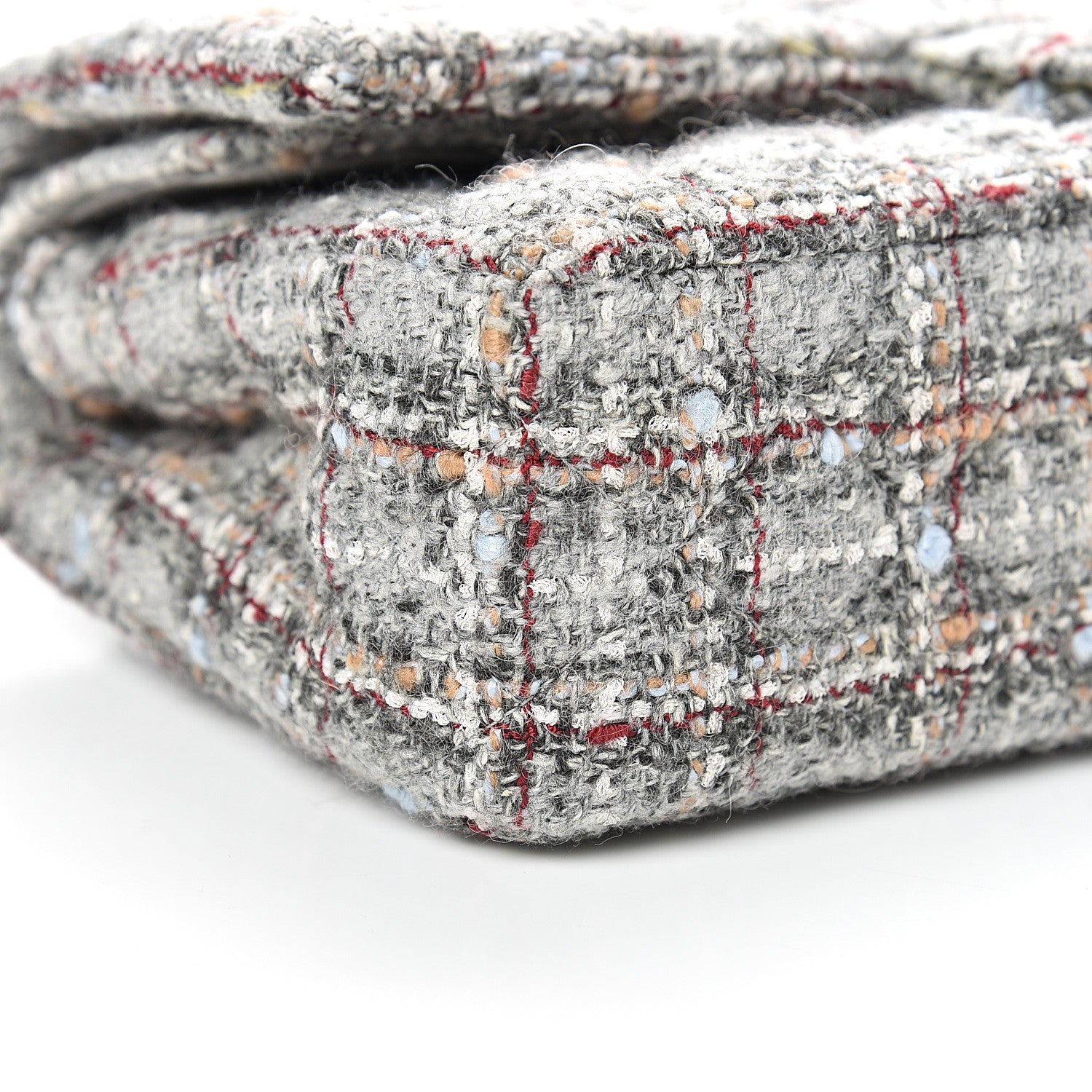 Chanel Tweed Quilted Medium Double Flap Grey Multicolor 8 of 11