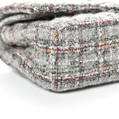 Chanel Tweed Quilted Medium Double Flap Grey Multicolor 8 of 11