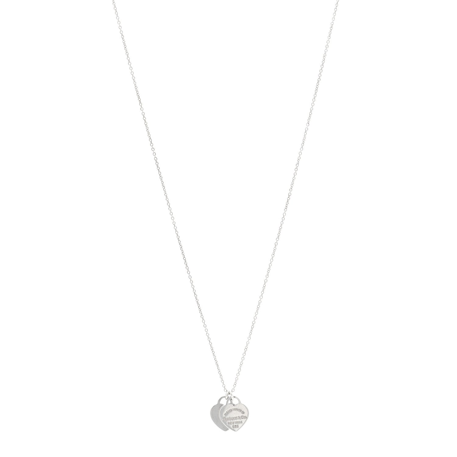 Tiffany Sterling Silver Mini Return to Tiffany Double Heart Tag