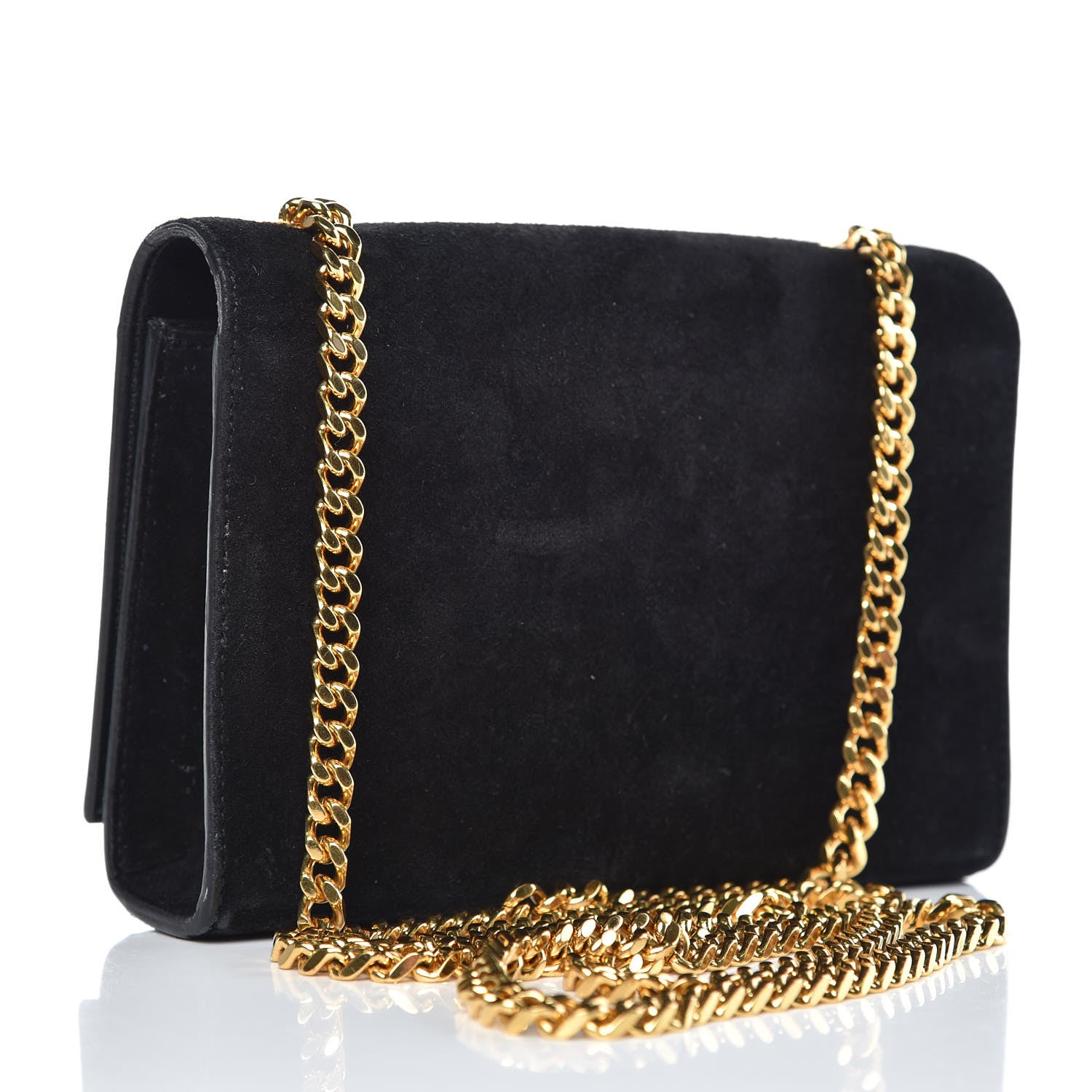 Saint Laurent Suede Small Classic Monogram Kate Tassel Satchel Black 3 of 12