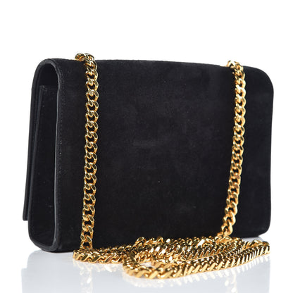 Saint Laurent Suede Small Classic Monogram Kate Tassel Satchel Black 3 of 12