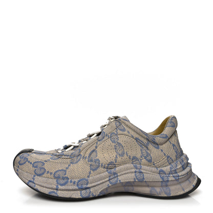 Gucci Ultralight Plume Calfskin Monogram Printed Womens Gucci Run Sneakers 39 Beige Blue 1 of 10