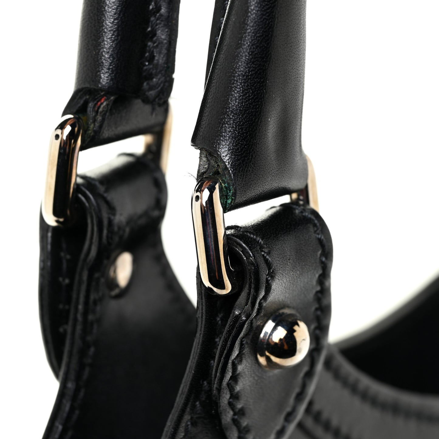 Calfskin Perforated GG Reins Hobo Black