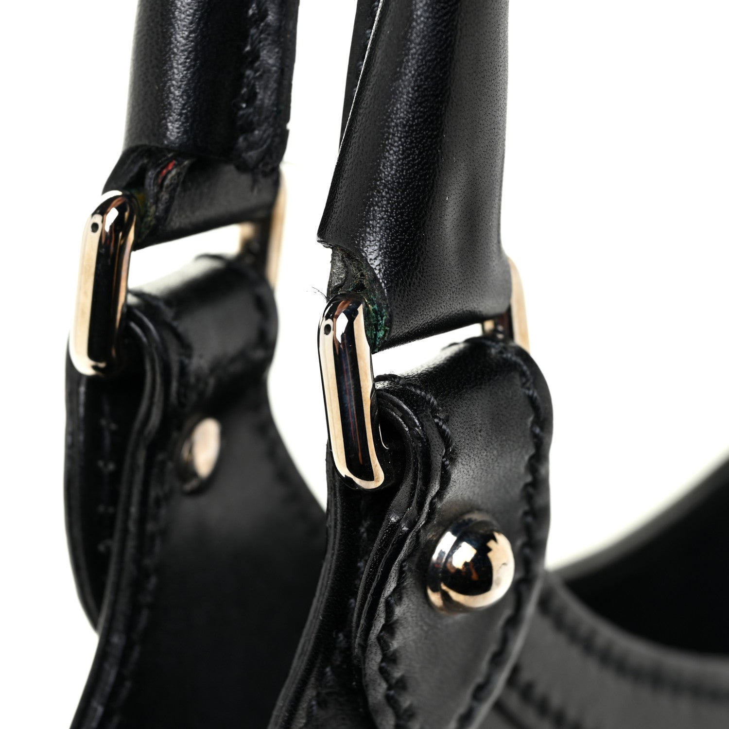 Gucci Calfskin Perforated GG Reins Hobo Black 15 of 18