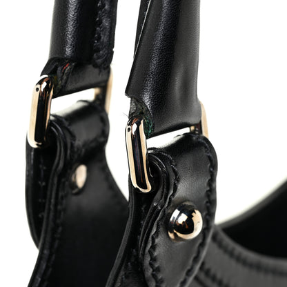 Gucci Calfskin Perforated GG Reins Hobo Black 15 of 18