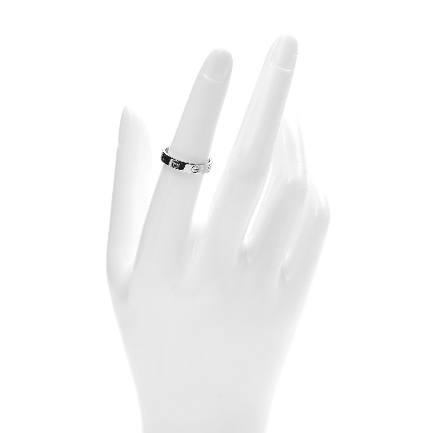 18K White Gold 3.5mm LOVE Wedding Band Ring 53 6.5