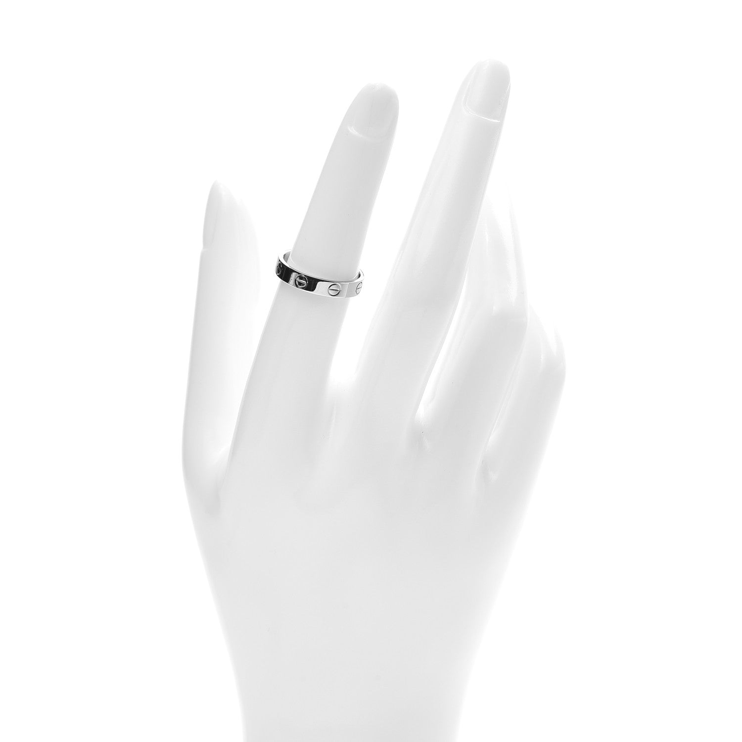 Cartier 18K White Gold 3.5mm LOVE Wedding Band Ring 53 6.5 2 of 4