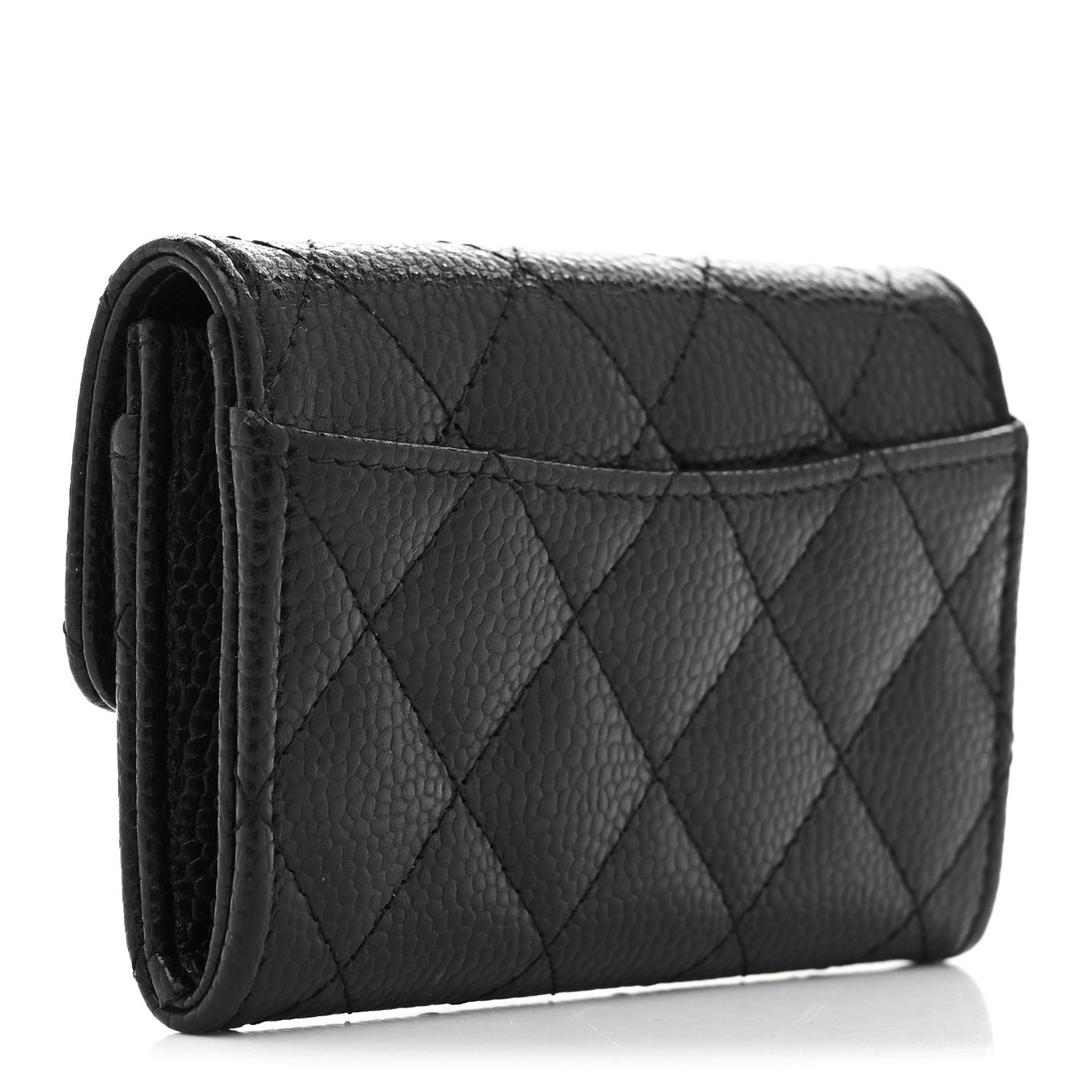 Chanel Caviar Quilted Flap Card Holder Wallet Black 3 of 8