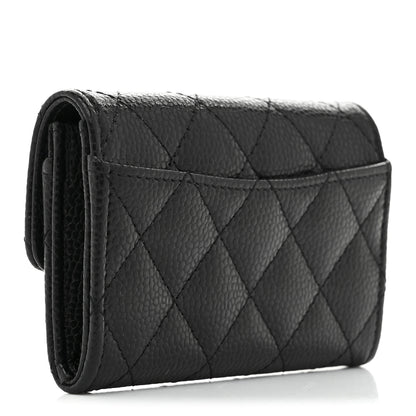 Chanel Caviar Quilted Flap Card Holder Wallet Black 3 of 8