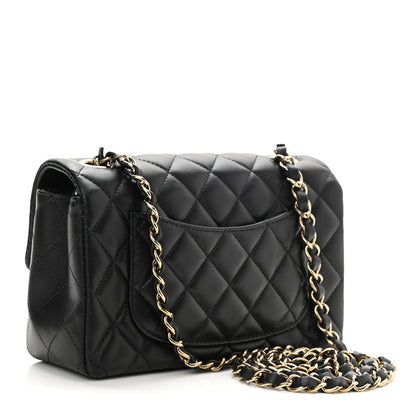 Chanel Lambskin Quilted Mini Rectangular Flap Black 3 of 11