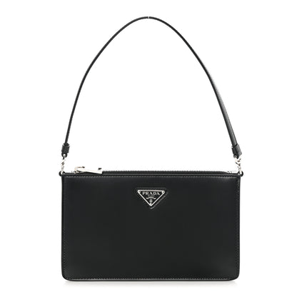 Prada Spazzolato Mini Shoulder Bag Black 1 of 11