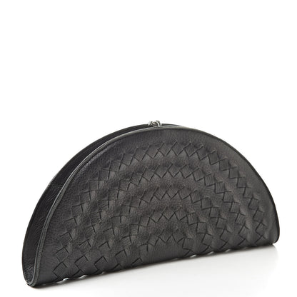 Bottega Veneta Cervo Deerskin Intrecciato Fan Clutch Black 3 of 13