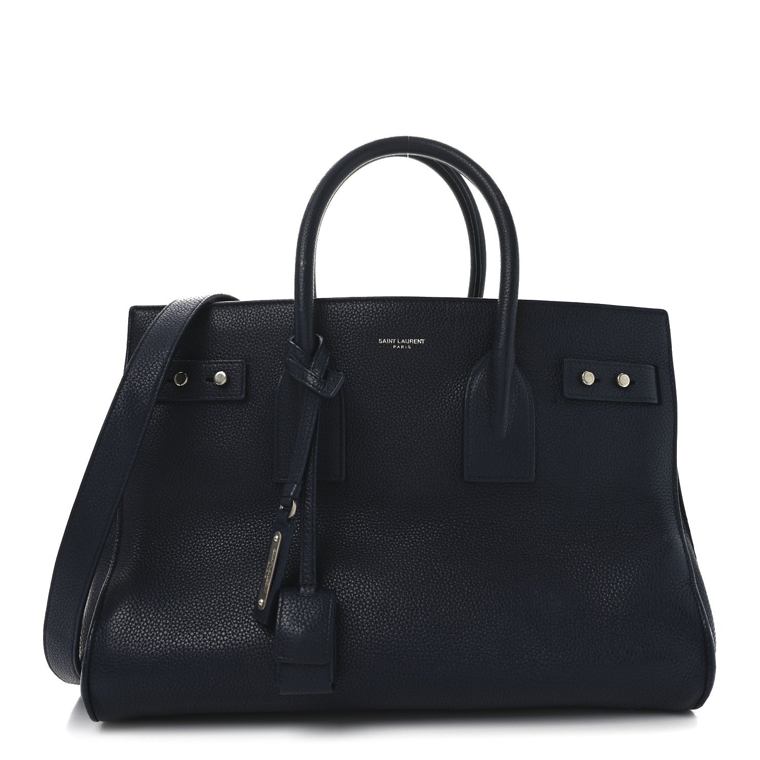 Saint Laurent Grained Calfskin Small Supple Sac De Jour Navy 1 of 9