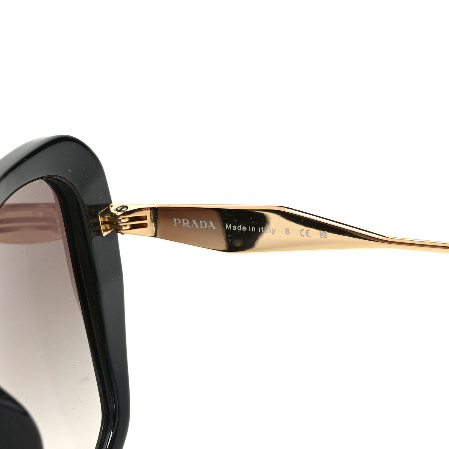 Prada Cinema Sunglasses SPR 03Y Black Gold 5 of 7