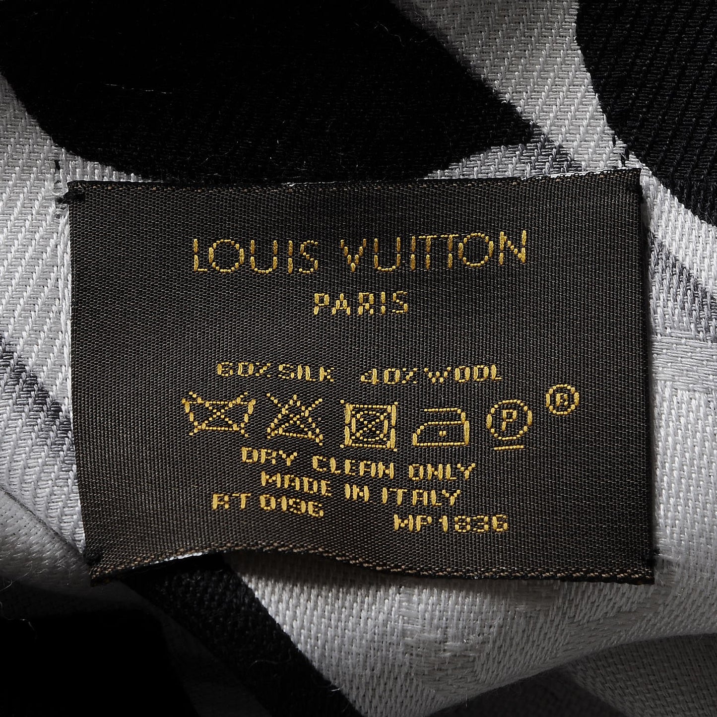 Silk Wool Graphic Flower Scarf Black