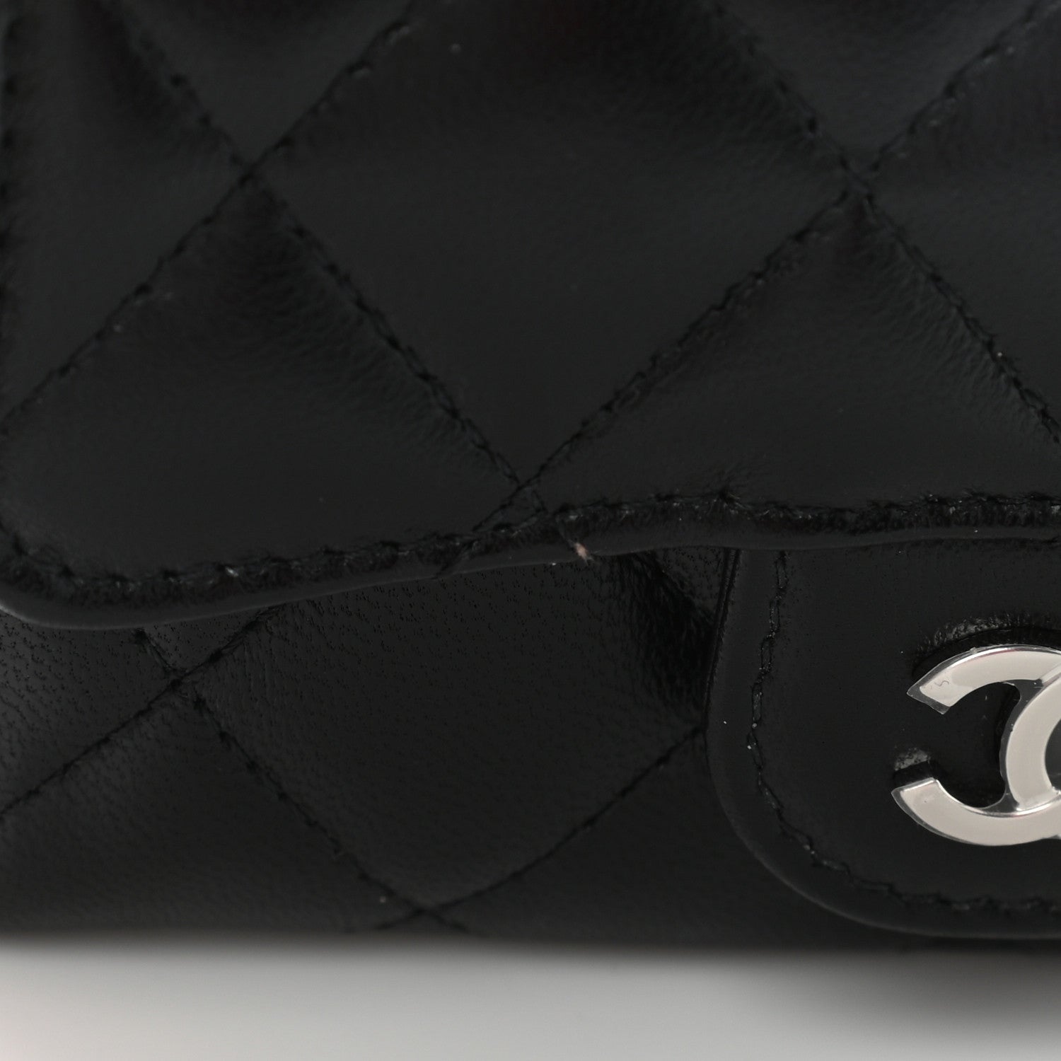 Chanel Lambskin Quilted Flap Card Holder Wallet Black 11 of 12