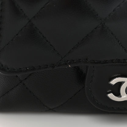 Chanel Lambskin Quilted Flap Card Holder Wallet Black 11 of 12