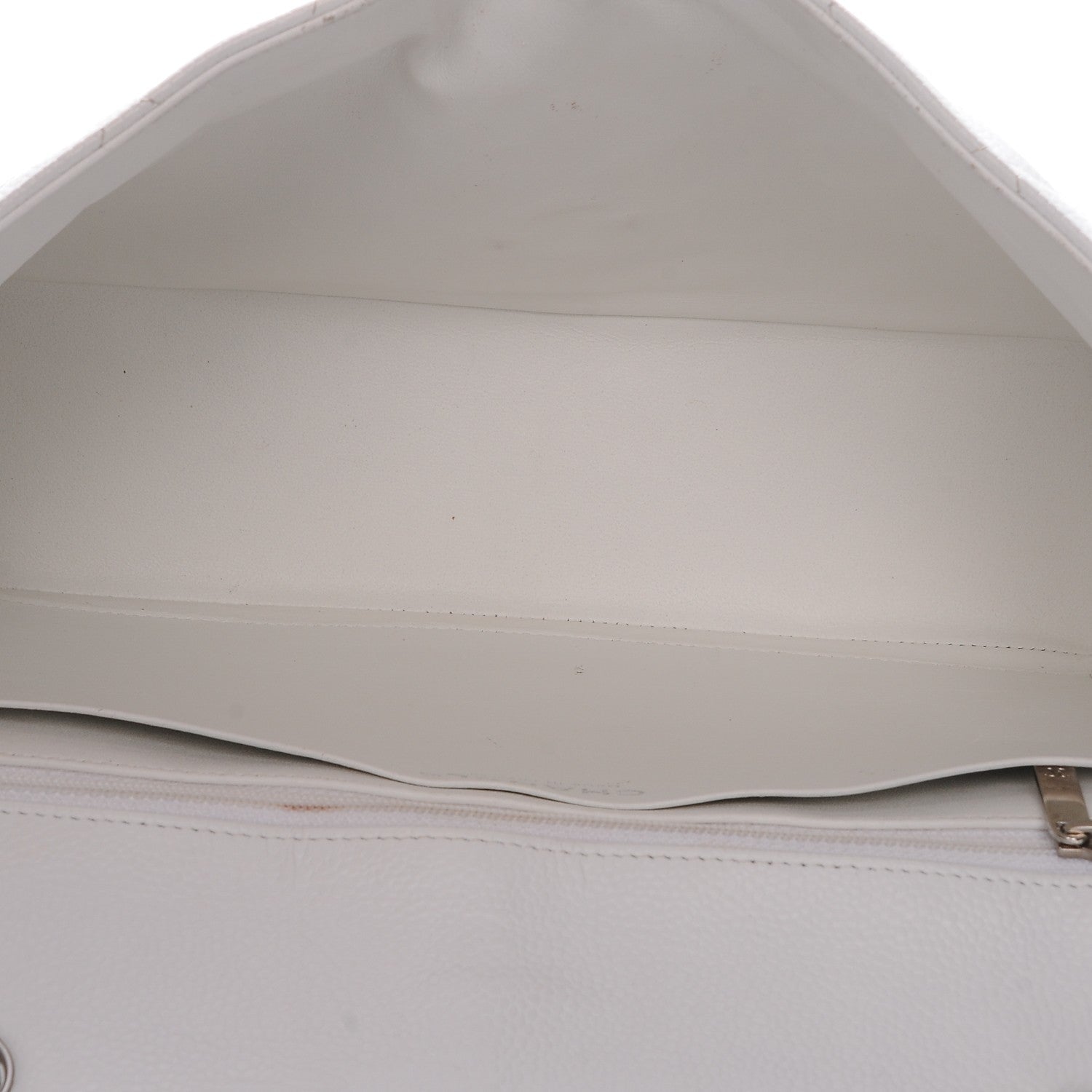 Chanel Caviar Quilted Jumbo Single Flap White 5 of 9