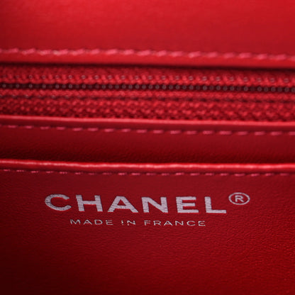 Chanel Lambskin Quilted Mini Rectangular Flap Red 6 of 10