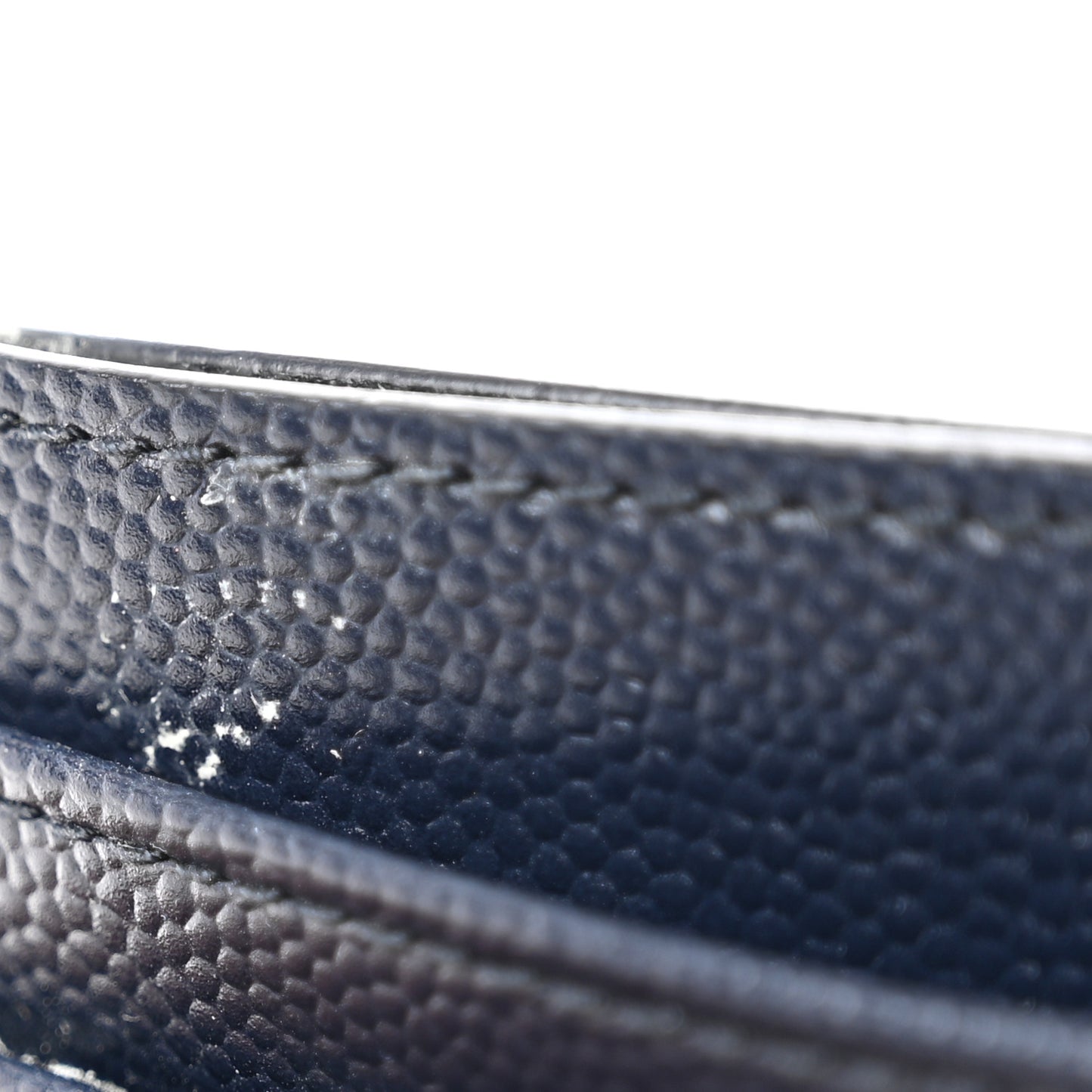 Grain De Poudre Matelasse Chevron Monogram Credit Card Case Deep Marine