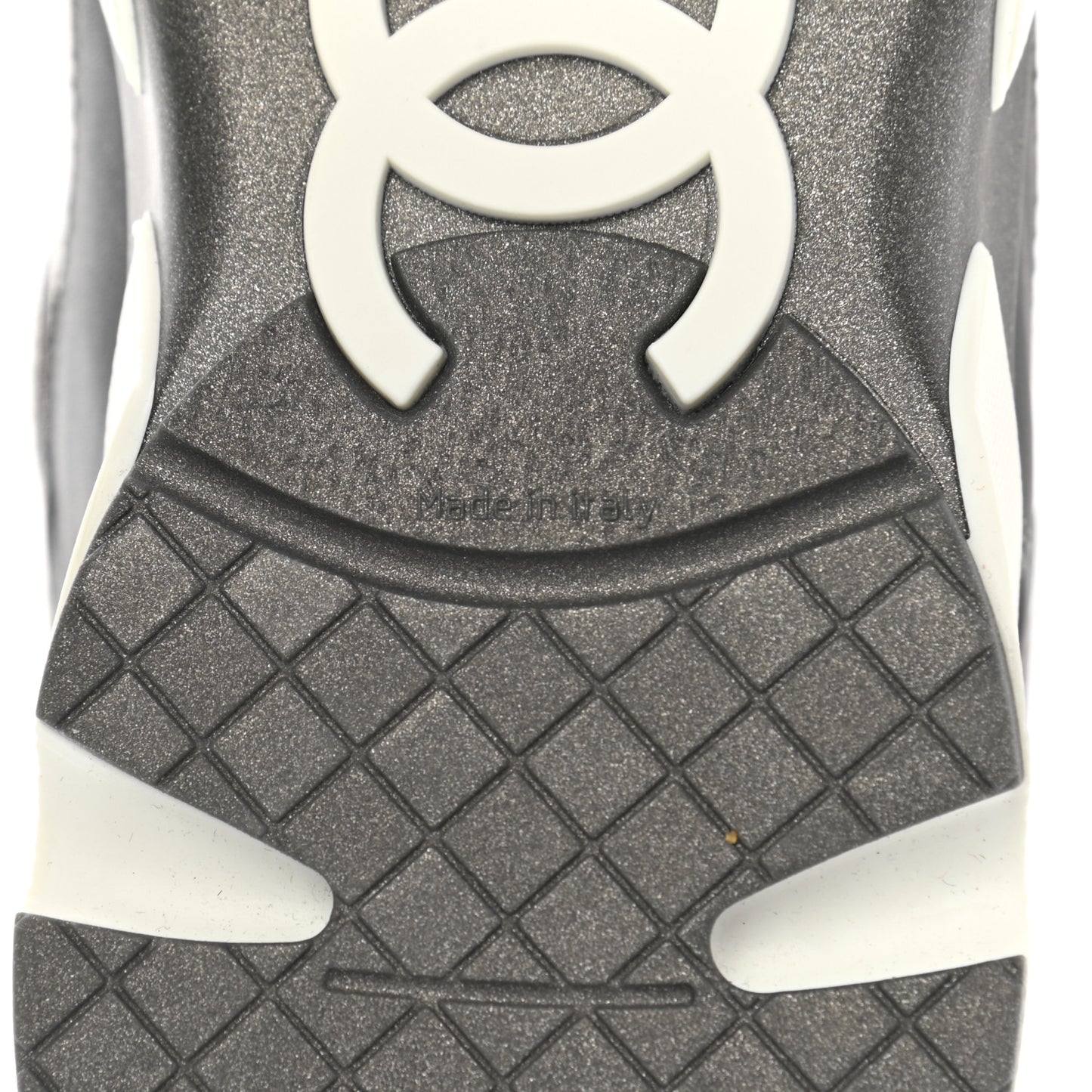 Suede Calfskin CC Sneakers 37 White Grey