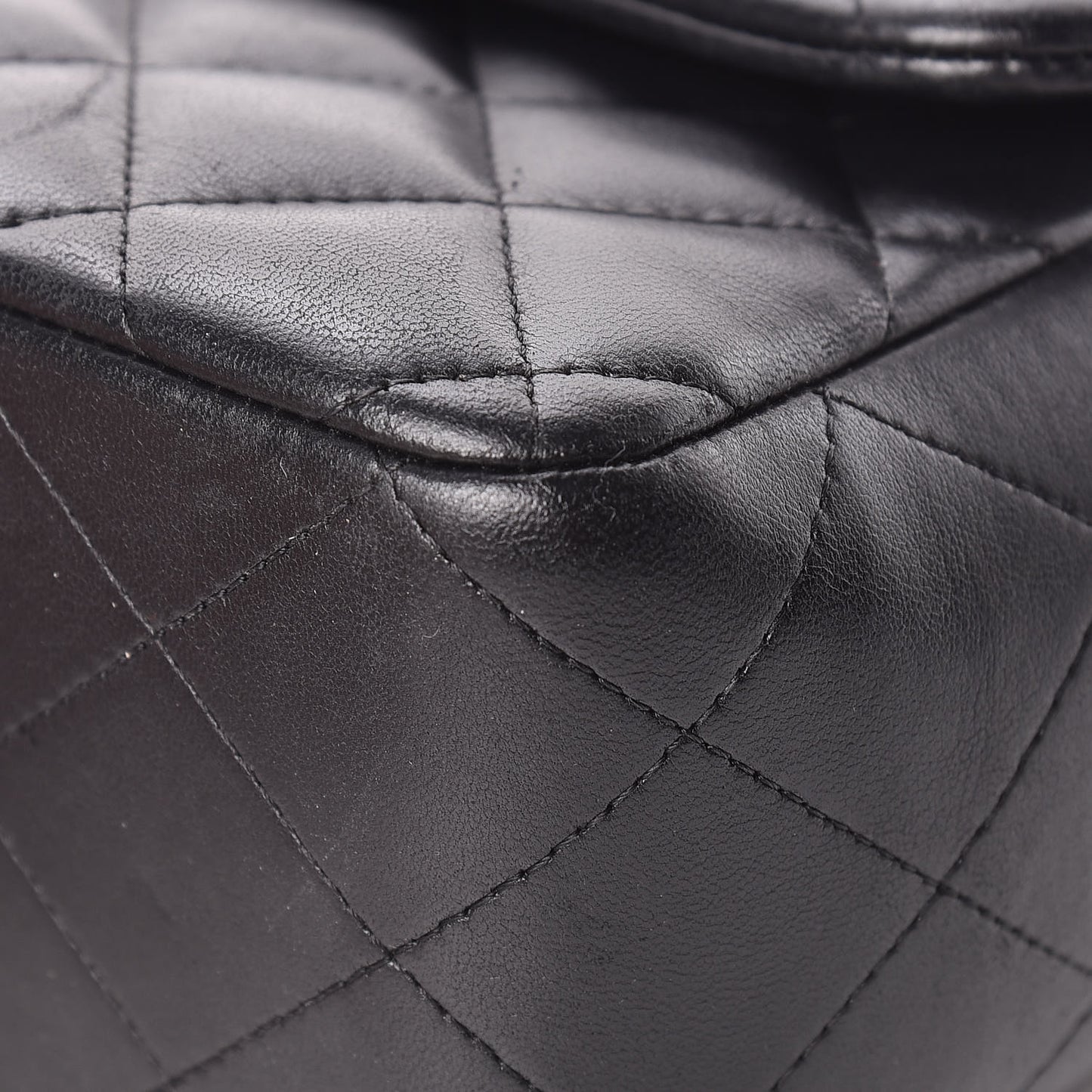 Lambskin Quilted Jumbo Double Flap Black
