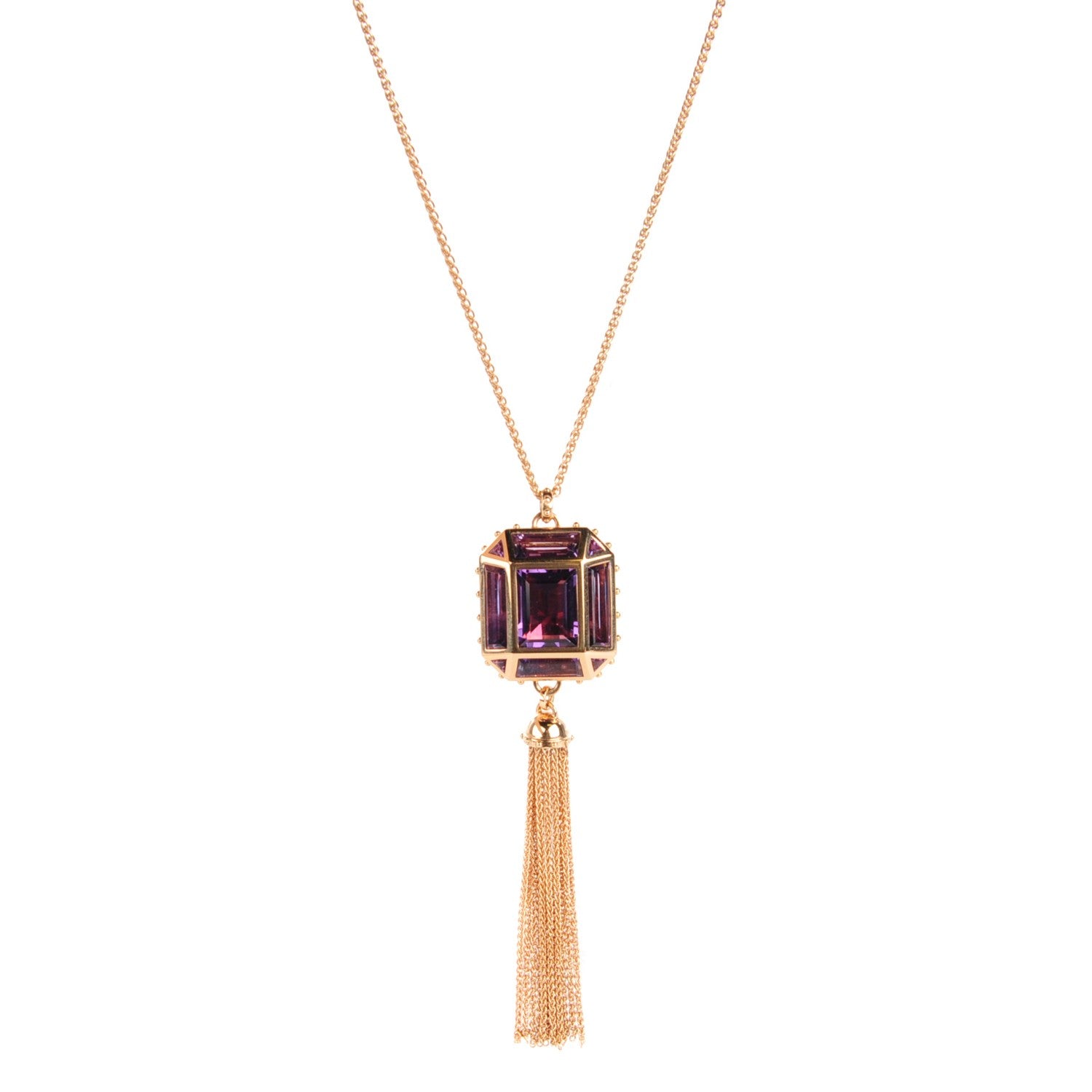 Louis Vuitton 18K Pink Gold Amethyst Emprise Pendant Necklace 1 of 6