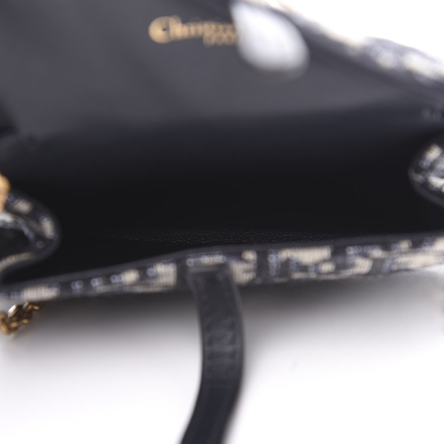 Oblique Nano Saddle Chain Pouch Blue