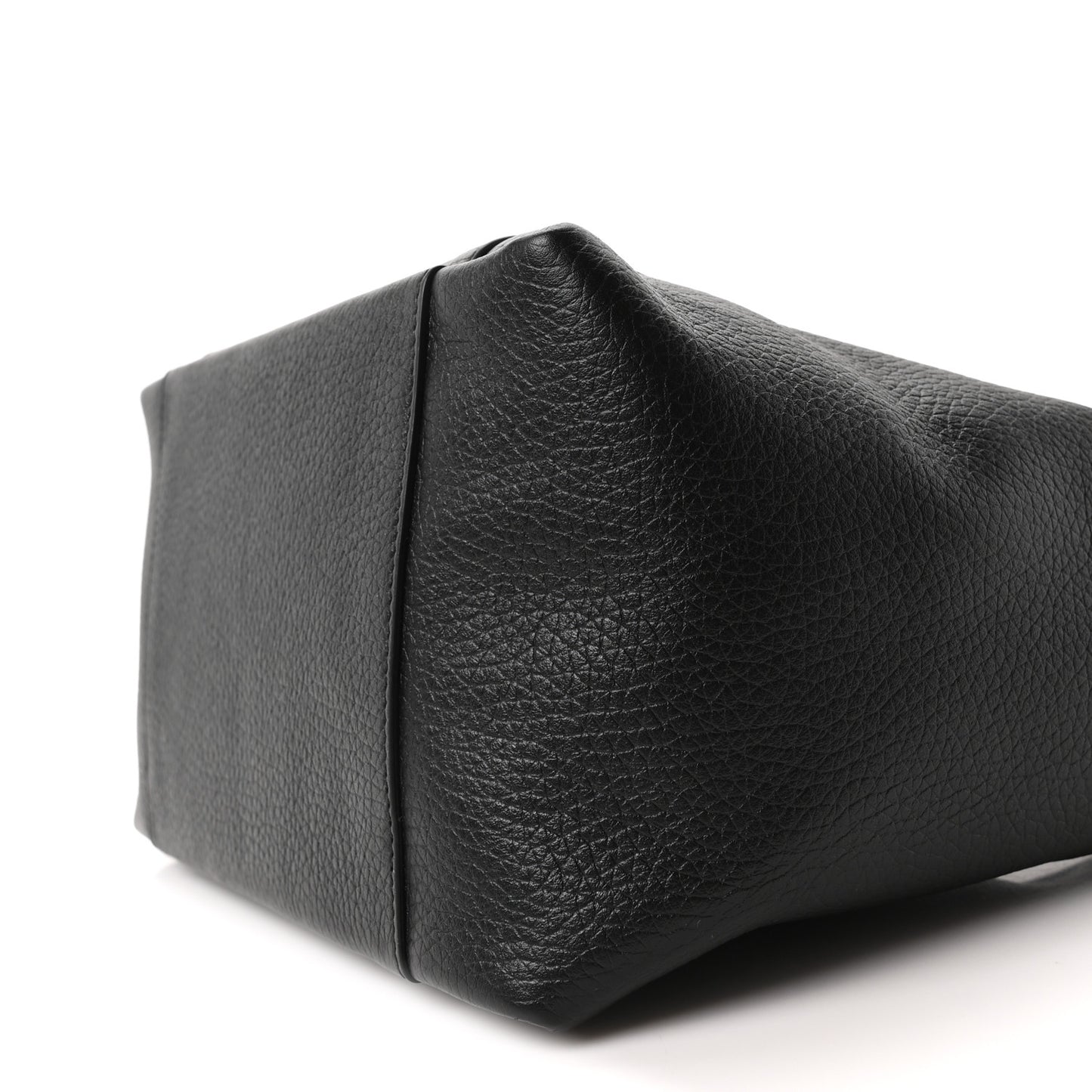 Calfskin Medium Signature Bucket Bag Black