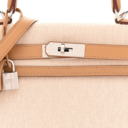Hermes Toile H Swift Kelly Sellier 28 Ecru Biscuit 8 of 13
